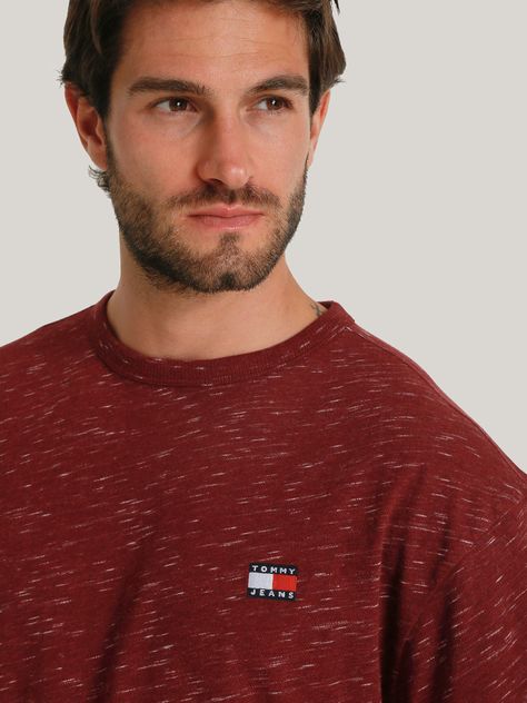Polera Jaspeada- Logo Regular Fit Burdeo Tommy Hilfiger-3