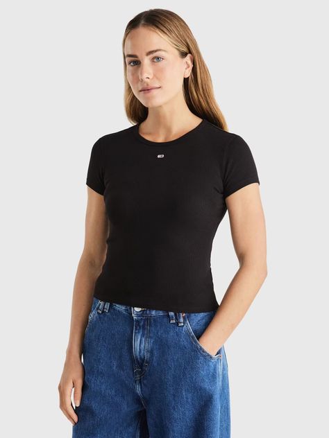 Polera Essential Con Logo Negro Tommy Jeans-0