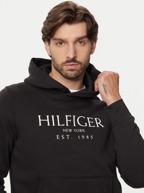 Polerón Hoodie Con Logo Negro Tommy Hilfiger-3