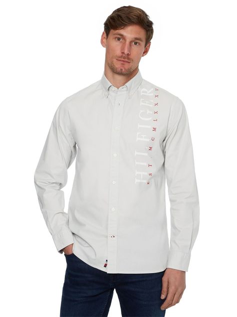 Camisa Flex Regular Crema Tommy Hilfiger A2-5