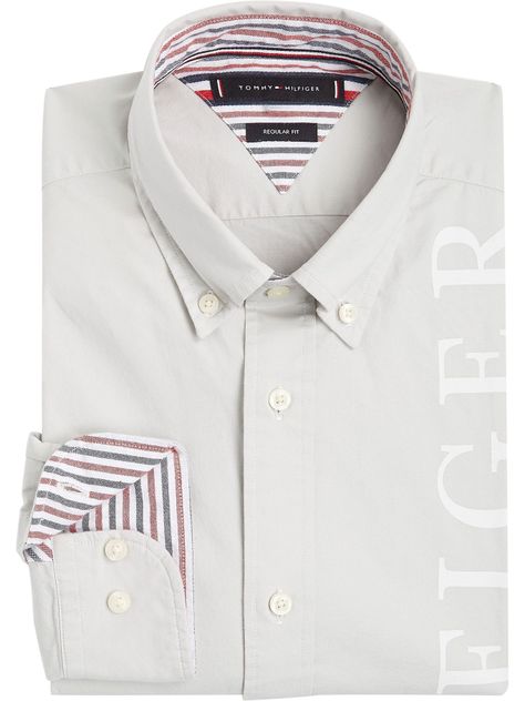 Camisa Flex Regular Crema Tommy Hilfiger A2-4