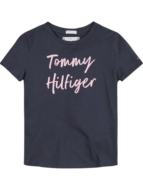 Polera Essential Con Logo Script Azul Tommy Hilfiger-0