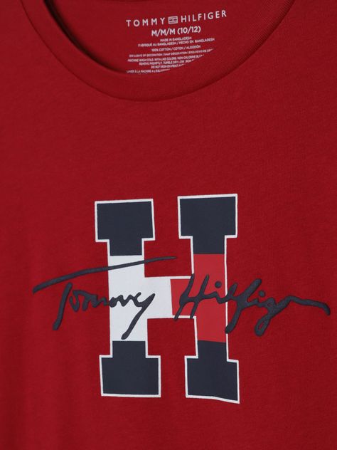 Polera De Niño Script Con Logo Rojo Tommy Hilfiger-2