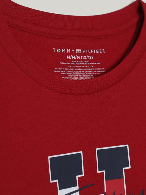 Polera De Niño Script Con Logo Rojo Tommy Hilfiger-3