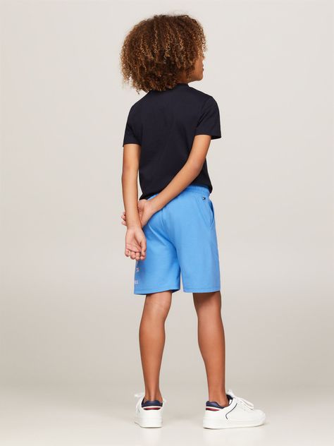 Short Algodón Con Logo Bordado Celeste Tommy Hilfiger-2