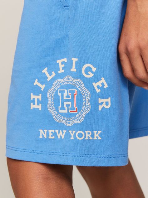 Short Algodón Con Logo Bordado Celeste Tommy Hilfiger-3