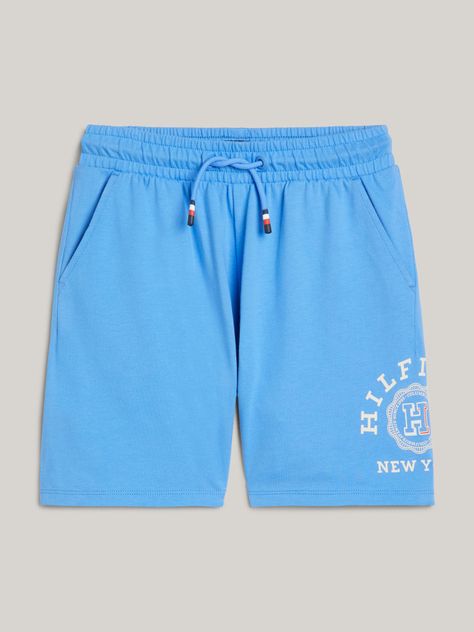 Short Algodón Con Logo Bordado Celeste Tommy Hilfiger-4