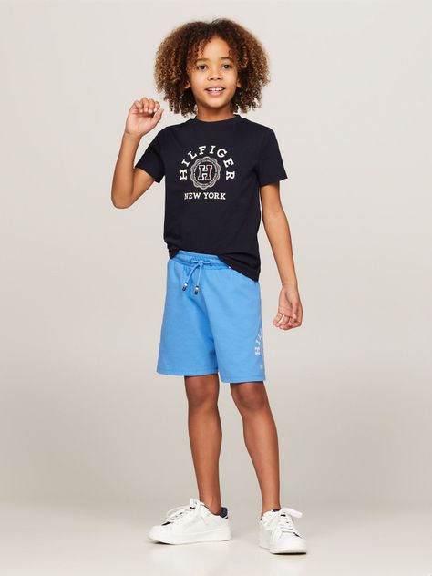 Short Algodón Con Logo Bordado Celeste Tommy Hilfiger-0