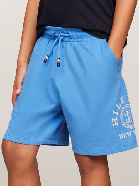 Short Algodón Con Logo Bordado Celeste Tommy Hilfiger-1