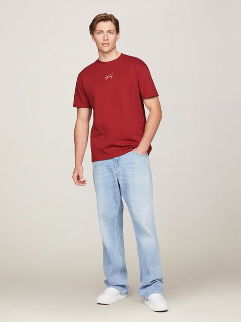 Polera Gold Signature Regular Fit Rojo Tommy Hilfiger-1