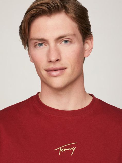 Polera Gold Signature Regular Fit Rojo Tommy Hilfiger-3