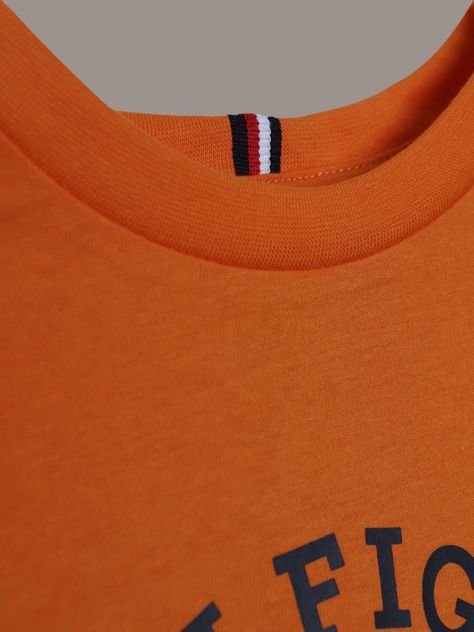 Polera Niño Con Logo Monotipo Naranjo Tommy Hilfiger-3