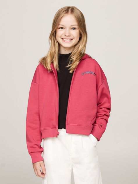 Polerón Hoodie Niña Varsity Logo Rosado Tommy Hilfiger-0