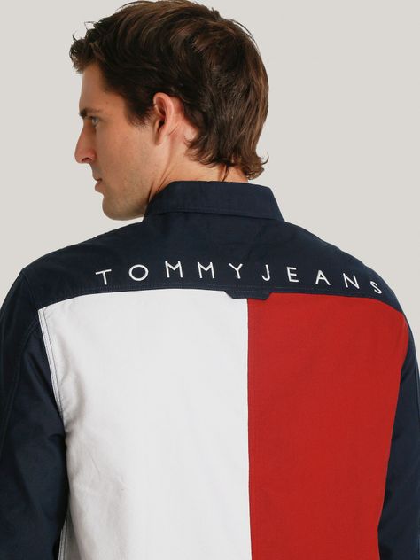 Camisa Flag Badge Regular Fit Azul Tommy Hilfiger-3