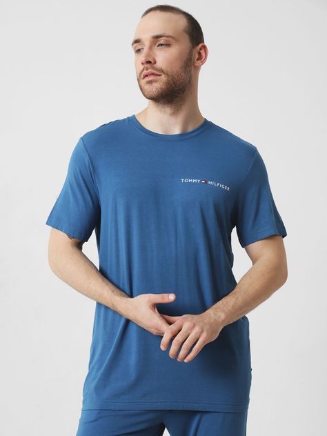 Camiseta C-Neck Manga Corta Azul Tommy Hilfiger-0