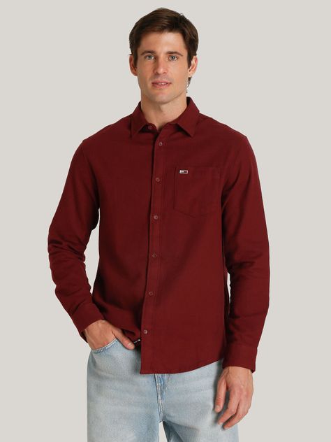 Camisa Flannel Regular Fit Rojo Tommy Hilfiger-0