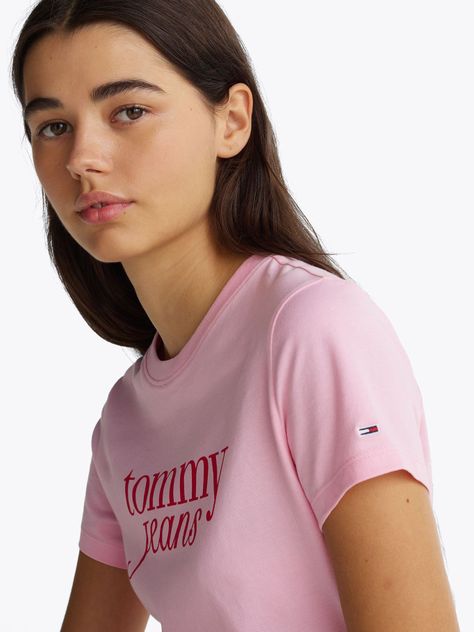 Polera Essential Logo Slim Fit Rosado Tommy Jeans-3
