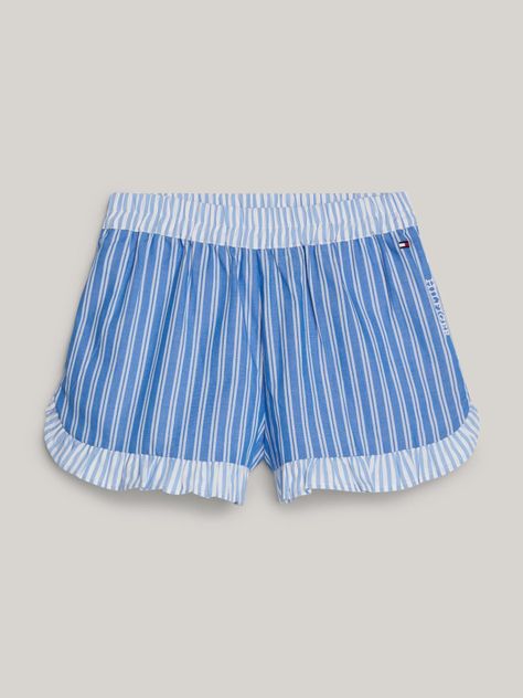 Short Amplios A Rayas Con Vuelos Celeste Tommy Hilfiger-4