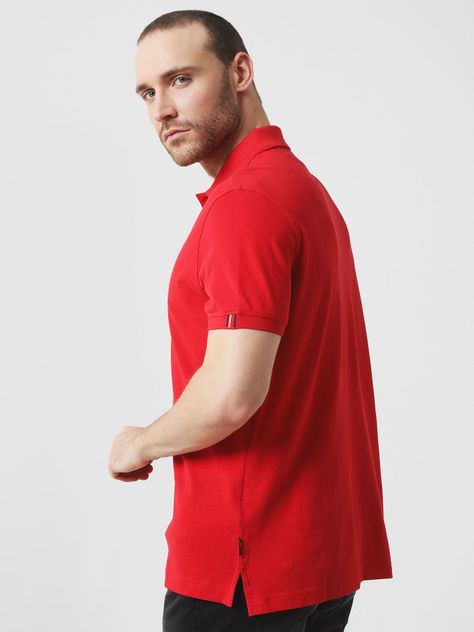 Polo Solid Con Logo Bordado Rojo Tommy Hilfiger-2