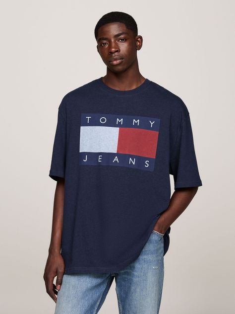 Polera Melange Flag Relaxed Fit Azul Tommy Hilfiger-0