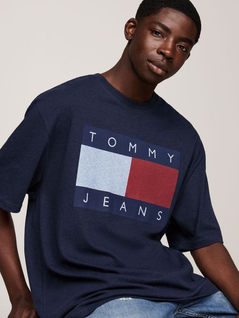 Polera Melange Flag Relaxed Fit Azul Tommy Hilfiger-3