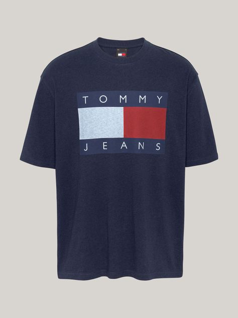 Polera Melange Flag Relaxed Fit Azul Tommy Hilfiger-4