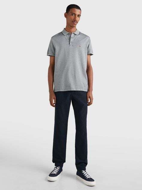 Polo Oxford Logo Regular Fit Gris Tommy Hilfiger-1