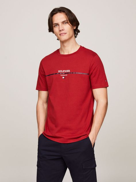 Polera Con Logo Stripe Rojo Tommy Hilfiger-0