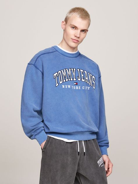 Polerón Varsity Con Efecto Lavado Azul Tommy Hilfiger-0