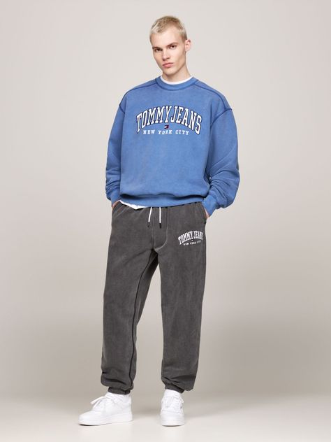 Polerón Varsity Con Efecto Lavado Azul Tommy Hilfiger-1
