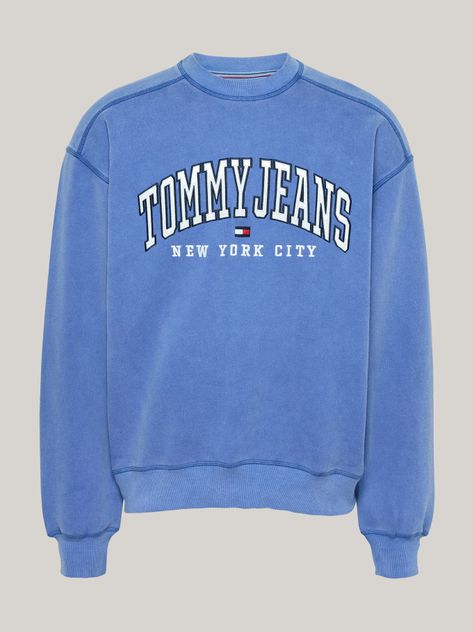 Polerón Varsity Con Efecto Lavado Azul Tommy Hilfiger-4
