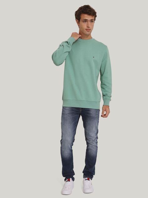 Polerón Solid Con Cuello Redondo Verde Tommy Hilfiger-1
