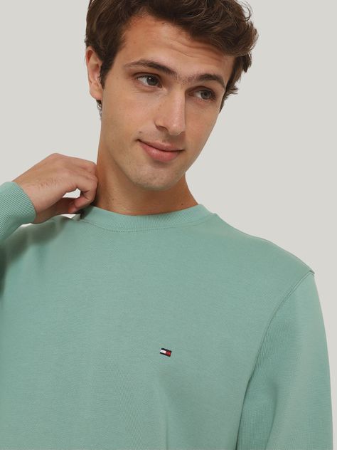 Polerón Solid Con Cuello Redondo Verde Tommy Hilfiger-3