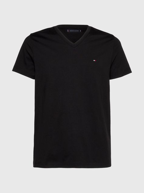 Polera Essential Cotton V-Neck Negro Tommy Hilfiger-4