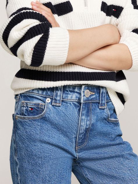 Jeans Rectos De Corte Girlfriend Azul Tommy Hilfiger-3