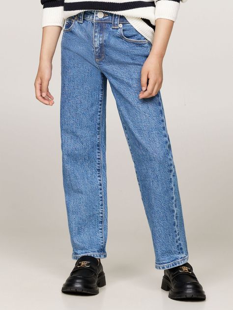 Jeans Rectos De Corte Girlfriend Azul Tommy Hilfiger-1