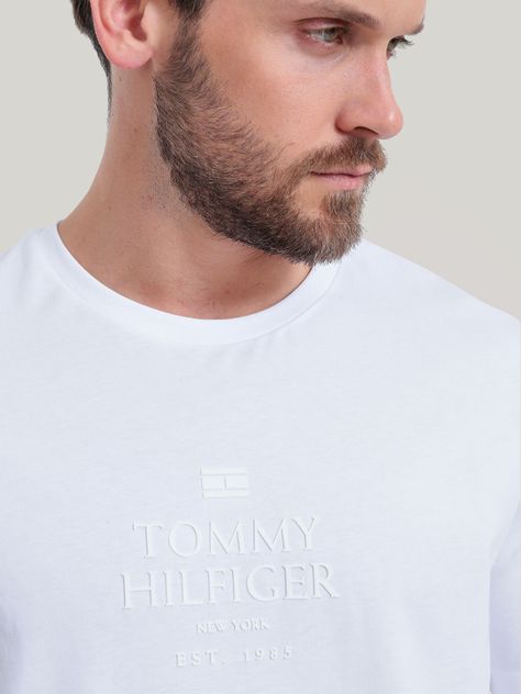 Polera Con Logo Tonal Gris Tommy Hilfiger-3