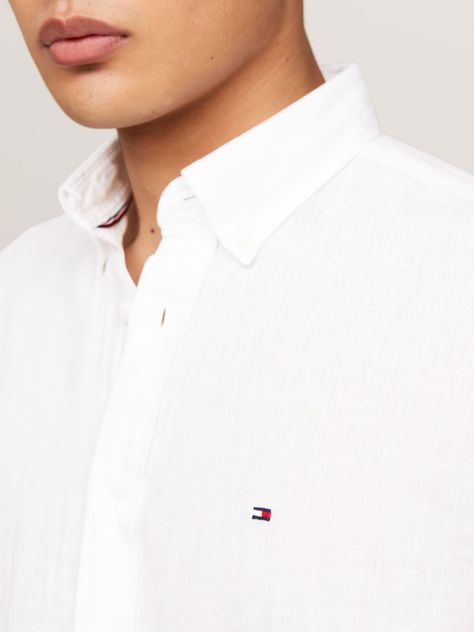 Camisa De Lino Pigmentada Blanco Tommy Hilfiger-4