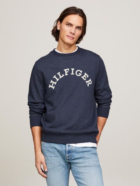 Polerón Con Logo Arqueado Azul Tommy Hilfiger-0
