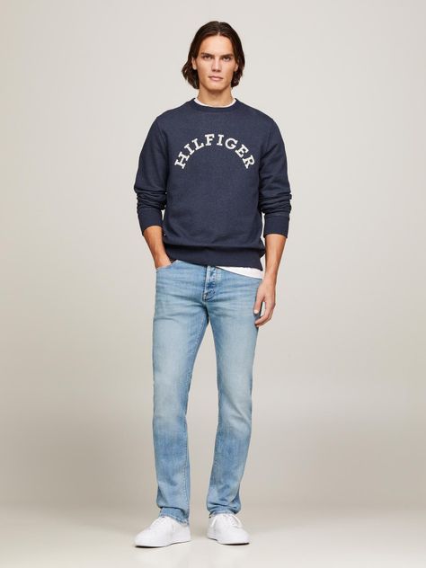 Polerón Con Logo Arqueado Azul Tommy Hilfiger-1