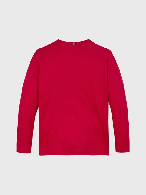 Polera De Niño Flag Rib Insert Rojo Tommy Hilfiger-1