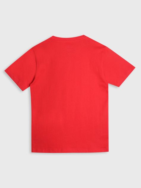Polera De Niño Con Logo Bicolor Rojo Tommy Hilfiger-1