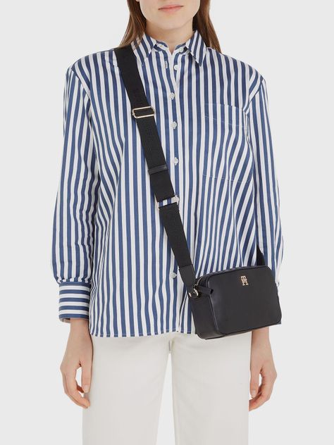 Bandolera Con Logo Metalizado Negro Tommy Hilfiger-1