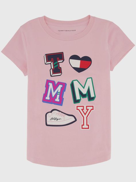 Polera Con Logos Estampados Rosado Tommy Hilfiger-0
