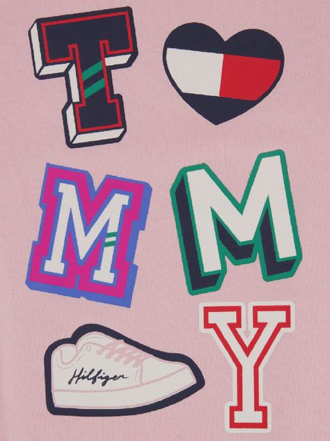 Polera Con Logos Estampados Rosado Tommy Hilfiger-1