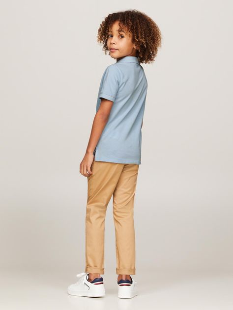 Polo con Logo Flag Celeste Tommy Hilfiger-2