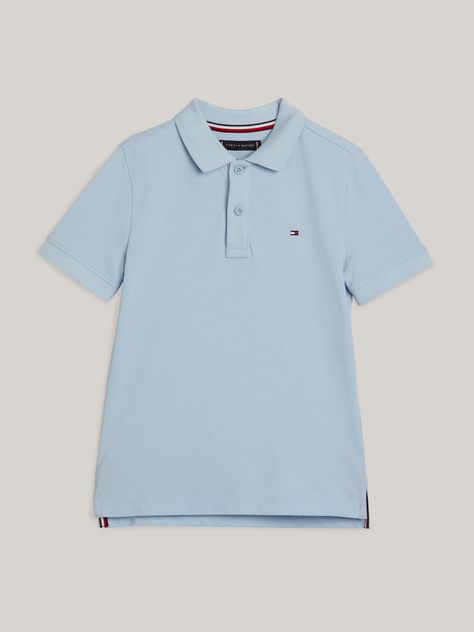 Polo con Logo Flag Celeste Tommy Hilfiger-4