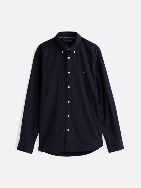 Camisa Flex Solid Regular Fit Azul Tommy Hilfiger-4