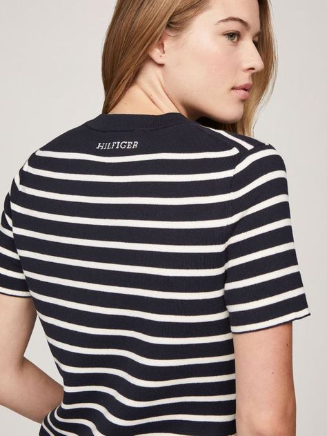 Vestido Con Diseño - Rayas Azul Tommy Hilfiger-3