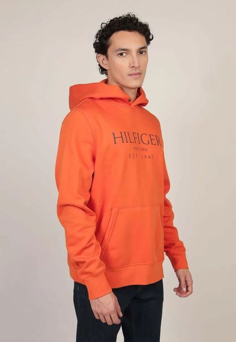 Polerón Hoodie Con Logo Naranjo Tommy Hilfiger-0